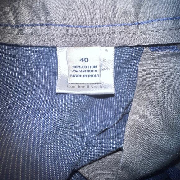 Joseph Abboud men’s size 40 blue, white textured micro striped Chino shorts - Picture 7 of 8